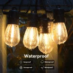 S14 Solar String Lights Outdoor Waterproof Retro Hanging Fairy Garlands For Garden Backyard Home Party Decorative Lights ﻿ - Imagine 2