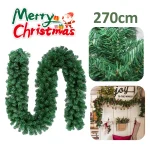2.7M Artificial Rattan Wreath Decor Pine Tree Christmas Decoration for Kids Home Navidad Xmas Pine Tree Rattan Hanging Ornament