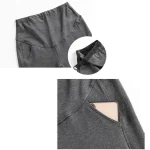 2024 Winter Oversize Thicken Pants for Pregnant Women Adjustable Pregnancy Ladies Warm Plush Trousers Loose Maternity Clothings - Imagine 6