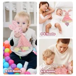 Personalized Baby Name Baby Security Blanket Newborn Blankets Comforter Tags Rattles Baby Wrap Blanket Set Gift - Imagine 5