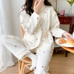 Autumn Winter Thick Cotton padded Maternity Nursing Sleepwear Sets Loose Cardigan Feeding Pajamas Suit Pregnancy Postpartum Wear - Imagine 2