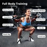 Portable Yoga Pilates Bar Stick with Resistance Band Home Gym Muscle Toning Bar Fitness Stretching Sports Body Workout Exercise - Imagine 3