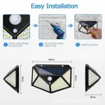 Solar Lights Outdoor Wall Lamp PIR Motion Sensor 100LED Solar Powered Sunlight Street Light for Garden Courtyard 1/2/4Pcs - Imagine 5