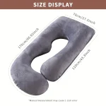 Detachable Maternity Pillow - G-Shaped Crystal Velvet Lumbar Support Cushion for Pregnant Side-Lying - Imagine 2