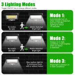 LED Solar Split Wall Lamp Outdoor IP65 Waterproof Motion Sensor 3 Mode 117 COB Solar Power Light for Garden Security Wall Light - Imagine 2