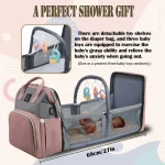 Mommy Bag Lightweight Portable Folding Crib Bed Large-capacity Travel Maternity Bags Baby Backpack Female Mommy Outting Bag - Imagine 6