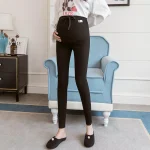 Maternity Clothes Autumn and Winter Fashion Pregnant Women Pants with Elastic Waist Loose Corduroy Pregnancy Overalls Trousers - Imagine 4