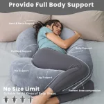 C-Shape Full Body Pillow - Maternity Support for Pregnant Women, Side Sleeper Pregnancy Pillow - Imagine 5