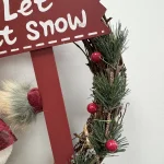 Christmas Decorations Elderly Snowman and Reindeer Rattan Wreath Small Craft Rattan Garland Hanging Ornament Xmas Decor - Imagine 2