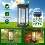 1/2/4Solar Path Lights Outdoor Waterproof Solar Garden Lights Landscape Lighting for Patio Terrace Walkways Driveways Warm White - Imagine 5