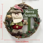 Hot Selling 31CM Christmas Wreath Rattan Wreath Door Hanging Shopping Mall Hotel Window Home Christmas Decoration Xmas Gifts - Imagine 2