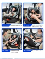 Car seat baby 360° rotating Child safety seat for child ISOFIX 5point seat belt for baby items child car seat 9 to 36 kg,ECER129 - Imagine 6
