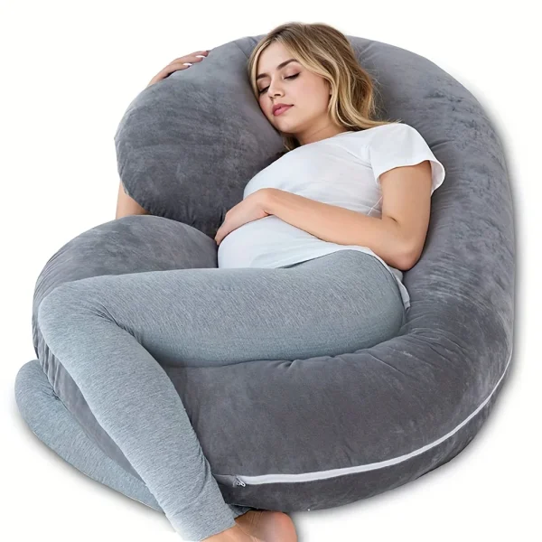 C-Shape Full Body Pillow - Maternity Support for Pregnant Women, Side Sleeper Pregnancy Pillow