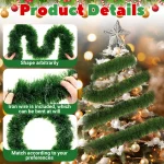 4-SIZE Christmas Green Cane Ribbons Garland DIY Xmas Tree Ornaments Cane Ribbon Wreath Hanging Pendents Home Party Decor Supplie - Imagine 4