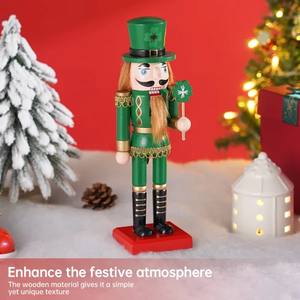 25CM Nutcracker Green lollipop Walnut soldier Christmas decoration European home desktop creative small decoration