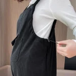 Pregnant Maternity Casual Corduroy Trousers Suspender Overalls Bib Trouser Autumn and Winter Maternity Clothing Pants Jumpsuit - Imagine 6