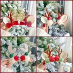 Christmas Headband Xmas Elk Horn Bell Sequin Christmas Hair Band Merry Christmas Decor Gifts for Kids Happy New Year Photo Props - Imagine 4