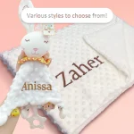 Personalized Baby Blanket Newborn Stroller Sleeping Dolls Custom Blanket With Name Soft Plush Soother Appease Towel Cover Gift - Imagine 5