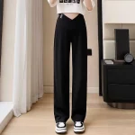 Autumn Fashion Maternity Long Straight Pants Wide Leg Loose Belly Trousers Clothes for Pregnant Women Pregnancy Clothing