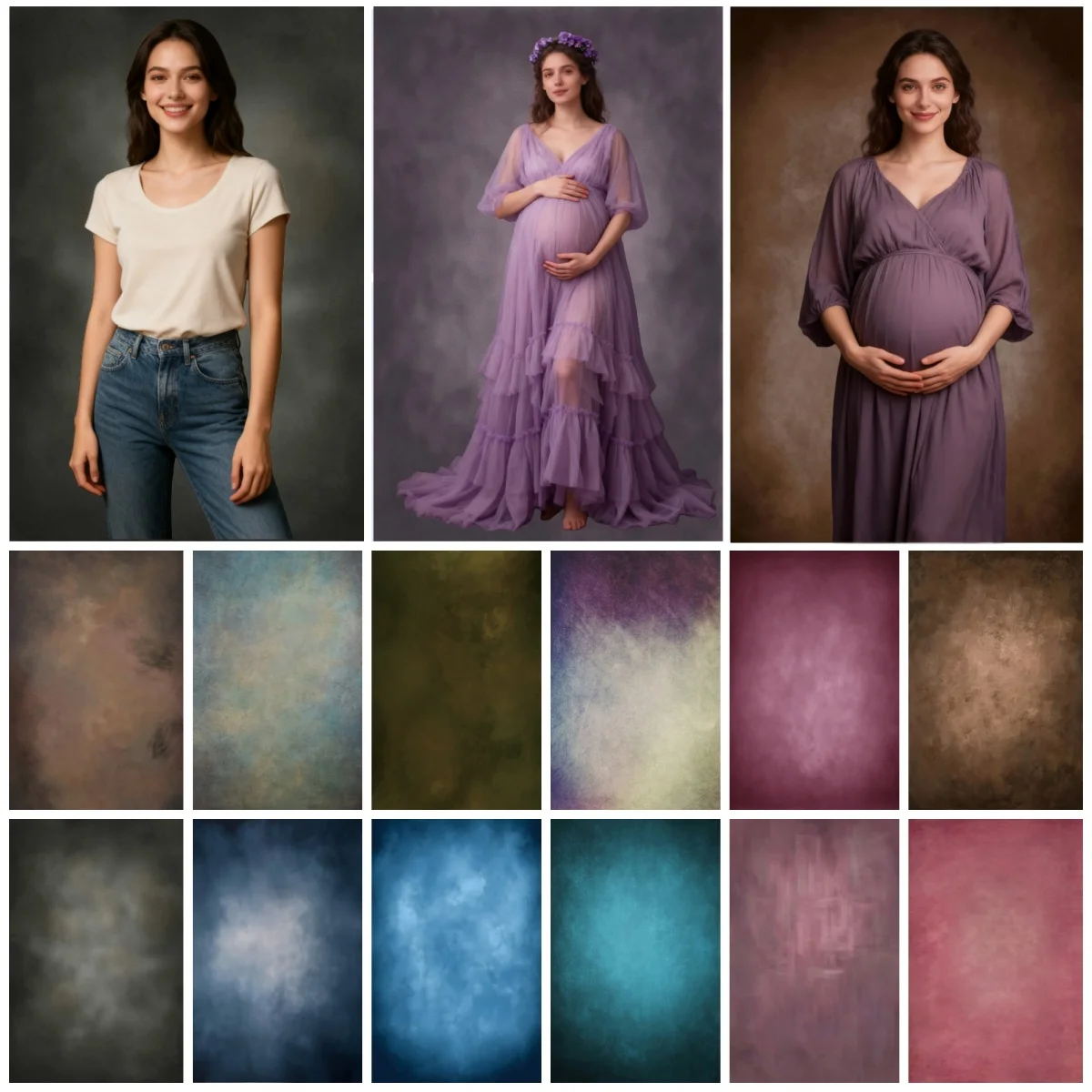kf-S6add64c29c894adb808919df173c91080 Solid Color Gradient Background Decor Soft Tones Textured Backdrop Portrait Photography Studio Fashion Maternity Product Shoots - Imagine 1
