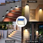 6LED Solar Outdoor Lights Waterproof Garden Fence Decoration Wall Lamp for Patio Street Yard Balcony - Imagine 3