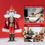 30CM Christmas Nutcracker Wooden Nutcracker Ornament Soldier Figure Handcraft Doll Toy Home Office Desktop Xmas Decoration Gift - Imagine 2