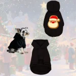 1 Pc Christmas Pet Hooded Sweatshirt Cat & Dog Christmas Pattern Decorative Pet Warm Autumn Winter Hoodie - Imagine 3