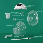 Hands-Free Wearable Electric Breast Pump Ultra Quiet Portable Nursing Pump with Massage Mode Rechargeable Painless Breastfeeding - Imagine 6
