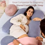 Detachable Maternity Pillow - G-Shaped Crystal Velvet Lumbar Support Cushion for Pregnant Side-Lying - Imagine 3