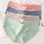 5PCS Cotton Maternity Panties High Waist Pregnant Panties Adjustable Belly Support Briefs for Pregnant Women Solid Color Panties - Imagine 2