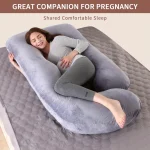 Detachable Maternity Pillow - G-Shaped Crystal Velvet Lumbar Support Cushion for Pregnant Side-Lying - Imagine 4
