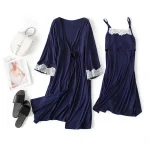 Maternity Robe For Hospital Nightgown Pregnant Women Nursing Nightwear Pajama Lace Sleepwear Ropa Mujer Embarazada Premama Suits - Imagine 2