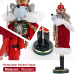 30CM Christmas Nutcracker Wooden Nutcracker Ornament Soldier Figure Handcraft Doll Toy Home Office Desktop Xmas Decoration Gift - Imagine 5