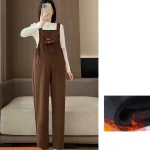 Pregnant Maternity Casual Corduroy Trousers Suspender Overalls Bib Trouser Autumn and Winter Maternity Clothing Pants Jumpsuit - Imagine 3