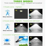 1/2/3/4PCS Solar Lights Outdoor 3 Modes 200COB Waterproof Street Lamp Motion Sensor Security Lighting for Garden Patio Path Yard - Imagine 4