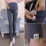 Low Waist Belly Cotton Maternity Legging Spring Casual Skinny Pants Clothes for Pregnant Women Spring Autumn Pregnancy - Imagine 6