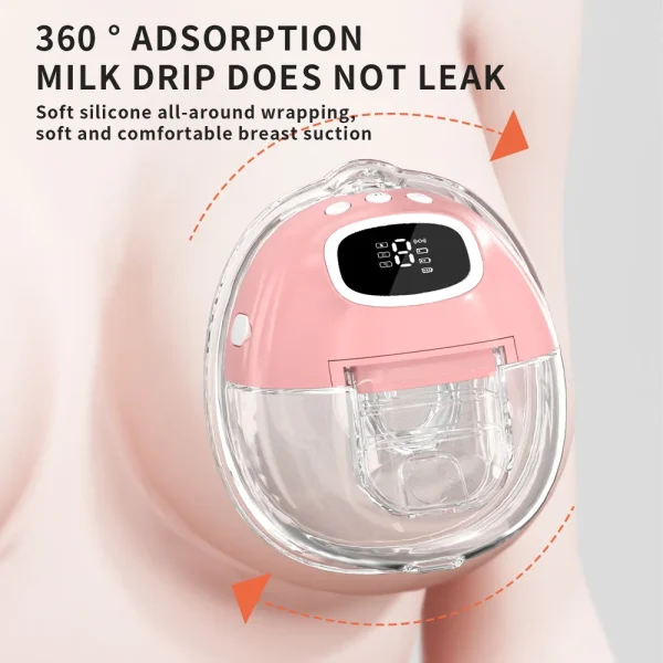Hands-Free Wearable Electric Breast Pump Ultra Quiet Portable Nursing Pump with Massage Mode Rechargeable Painless Breastfeeding