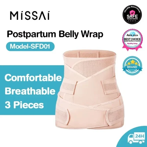 3in1 Postpartum Belly Band Breathable Maternity Support Belt Shapewear for after Pregnancy Women's Abdominal Compression Band