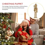 25cm/38cm Christmas Nutcracker Wooden Soldier Gold King Drummer Creative Craft Festival Gift Desktop Figures Ornament Home Decor - Imagine 5