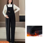 Pregnant Maternity Casual Corduroy Trousers Suspender Overalls Bib Trouser Autumn and Winter Maternity Clothing Pants Jumpsuit - Imagine 4