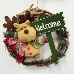 Hot Selling 31CM Christmas Wreath Rattan Wreath Door Hanging Shopping Mall Hotel Window Home Christmas Decoration Xmas Gifts - Imagine 3