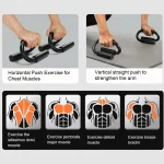 S Shape Push-up Handles No-Slip Foam Handle Push Up Stand Aluminium Alloy Exercise Board Home Fitness Chest Training Equipment - Imagine 5