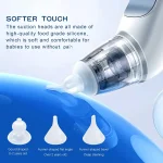 Baby Electric Nasal Aspirator Nose Suction Device with Food Grade Silicone Mouthpiece 3 Suction Modes and Soothing Music - Imagine 5