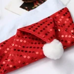 5pcs Festival Party Supplies Sequined Santa Hat Comfortable Soft Versatile Color-changing Caps Christmas Hat Red/Gold - Imagine 3