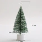 17cm LED Mini Christmas Tree with Multicolor String Lights Small Christmas Tree Green Cedar Ornament Snow Xmas Tree Decorations - Imagine 6
