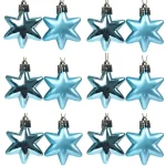 Christmas Decoration 12pcs Xmas Tree Hanging 5cm Pentagonal Star Pendant Bright Matte Irregular Electroplating Drop Ornament - Imagine 4