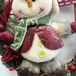 Christmas Decorations Elderly Snowman and Reindeer Rattan Wreath Small Craft Rattan Garland Hanging Ornament Xmas Decor - Imagine 3