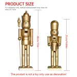 25cm/38cm Christmas Nutcracker Wooden Soldier Gold King Drummer Creative Craft Festival Gift Desktop Figures Ornament Home Decor - Imagine 2
