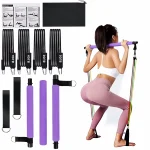 Portable Yoga Pilates Bar Stick with Resistance Band Home Gym Muscle Toning Bar Fitness Stretching Sports Body Workout Exercise - Imagine 2