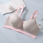 Women's Seamless Breathable Nursing Bra For All Seasons Push-up Pure Cotton No Underwire Maternity Sleepwear - Imagine 6